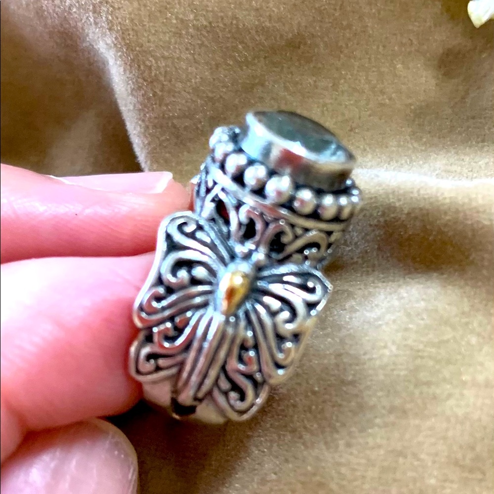 Sterling silver morganite stone ring